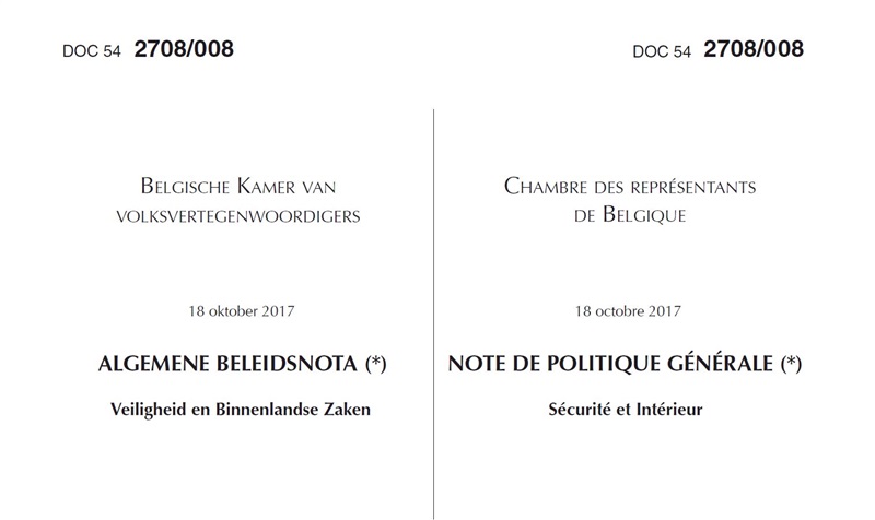 Beleidsnota's 2018 Veiligheid en Binnenlandse Zaken | Federale politie ...